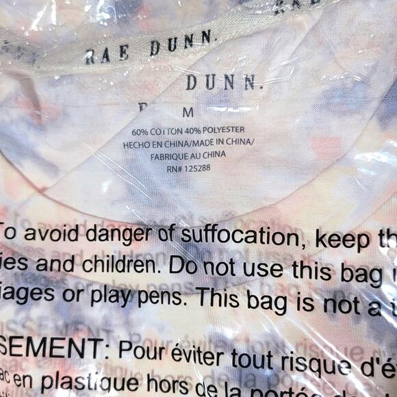 Rae Dunn Tie-dye T-Shirt GRATEFUL Medium Short Sleeve Peach Gray - Picture 5 of 7